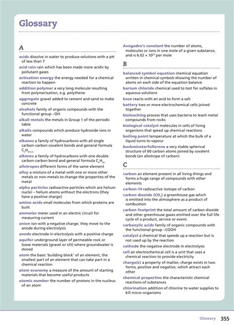 Revised Glossary For Aqa Gcse Chemistry Student Book By Collins Issuu