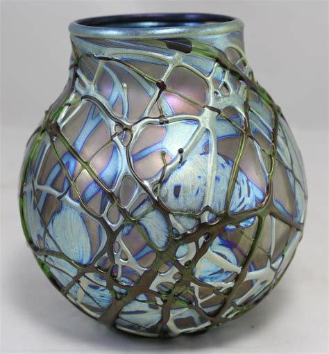 Charles Lotton Signed And Dated Iridescent Art Glass Vase From Nhantiquecoop On Ruby Lane