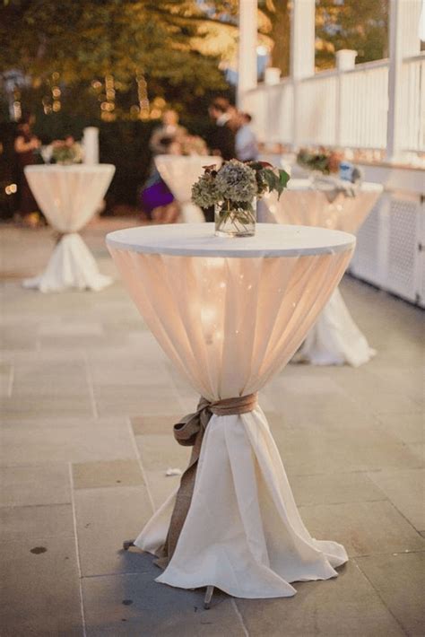 Folding Cocktail Tables With White Tablecloth Rental Drinks