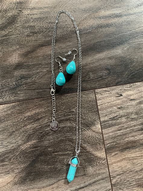 Turquoise Necklace And Earrings Etsy Uk