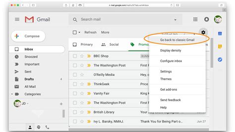 Gmail Inbox View Options