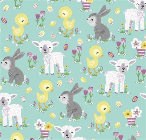 100 Cotton Fabric Baby Animals Deany Fabrics