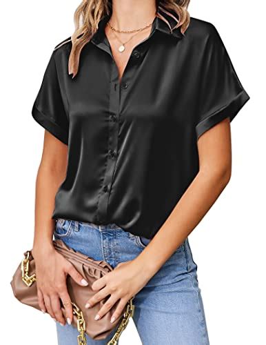 best satin blouses for a short sleeved look