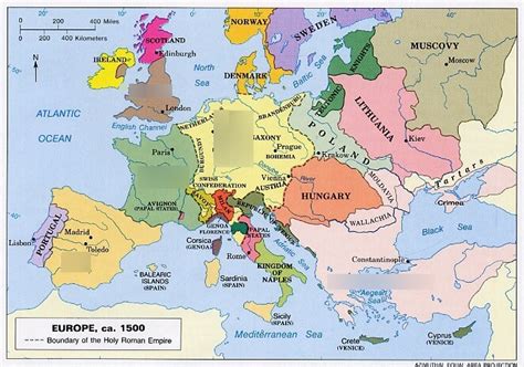 Map Of Europe 1500 Ad