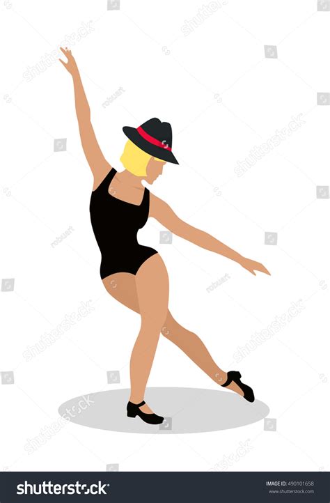 Blond Jazz Dancer Hat Sexy Black Stock Vector Royalty Free 490101658