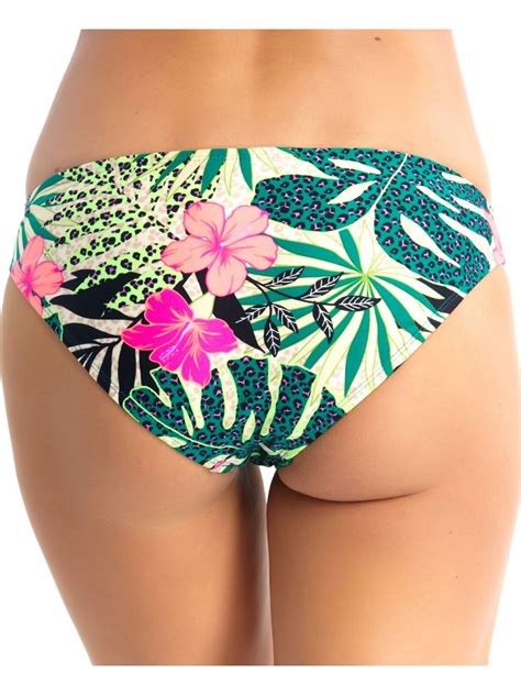 California Waves Womens Green Tropical Print Bikini Hipster Swimsuit Bottom Xs Ebay
