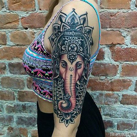 This ganesh tattoo shows the hindu god with only two arms. Ganesha by Ion @ionrosgrim | Tattoos | Pinterest | Tattoo ideen, Tattoo rücken und Kleines tattoo