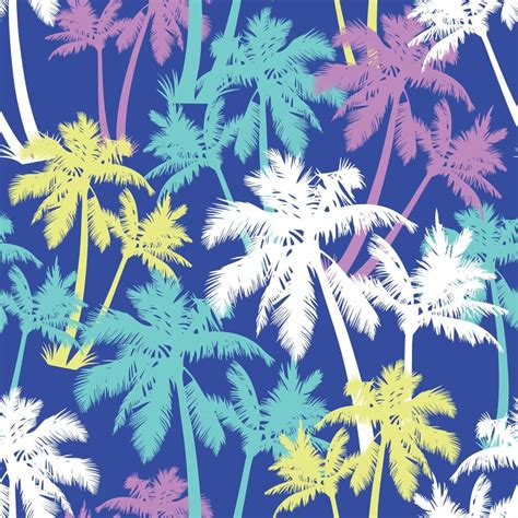 Vector Palm Tree Pattern Isolated On Blue Background 9547945 Vector Art