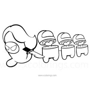 Among Us Coloring Pages Leaf Hat - XColorings.com