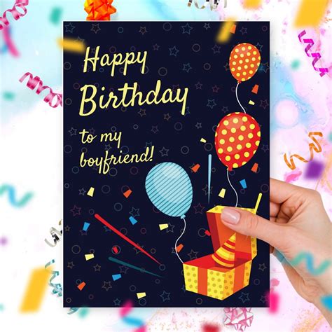 Birthday Card For Boyfriend Handmade Style Template Editable Online