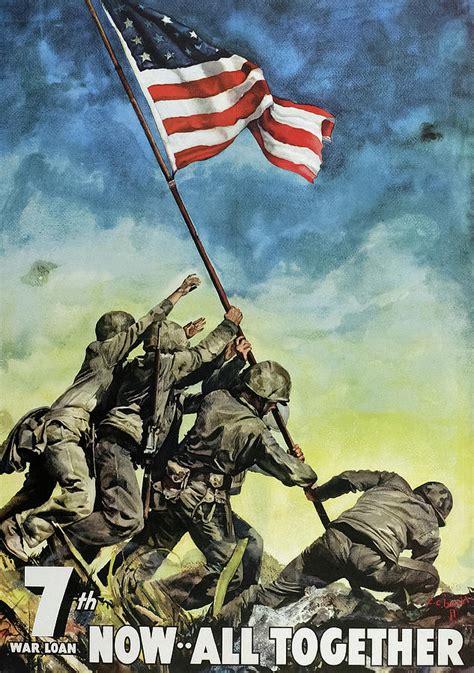 Flag Raising At Iwo Jima Painting By American History