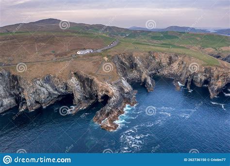 Aerial View With Mizen Head Lighthouse With Spectaculars Cliffs In West