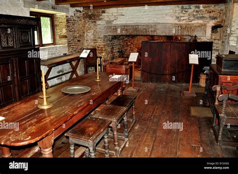 Guilford Connecticut Interior Of The Great Hall With Dining Table And