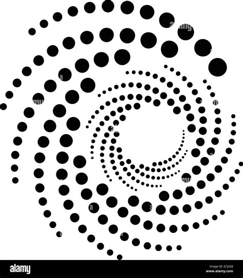 Circular Radial Dots Abstract Dotted Concentric Element Stock Vector