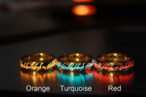 Gold Lord Of The Rings Ring Lotr Ring Glow In The Dark One Ring