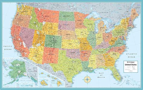 Laminated United States Map Oconto County Plat Map
