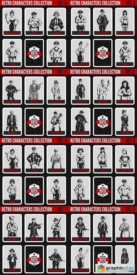 From the intricate details of the arc reactor from the back design, to the custom court cards featuring. Retro vintage people collection. Mafia card noir style » Free Download Vector Stock Image ...