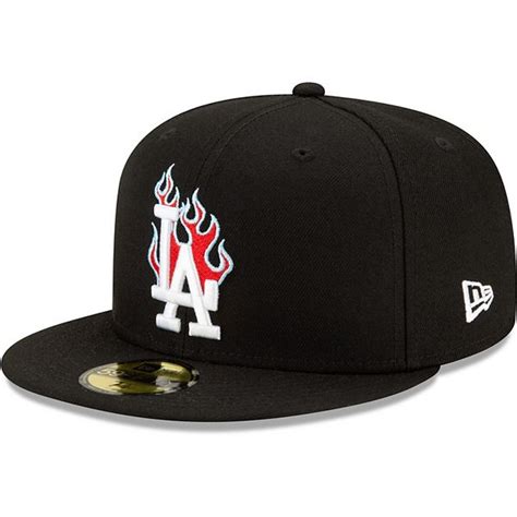 Mens New Era Black Los Angeles Dodgers 2020 World Series Team Fire