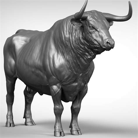 Bull Bos Taurus Bravo Toro 3d Model Zbrush Animal Statues Bull