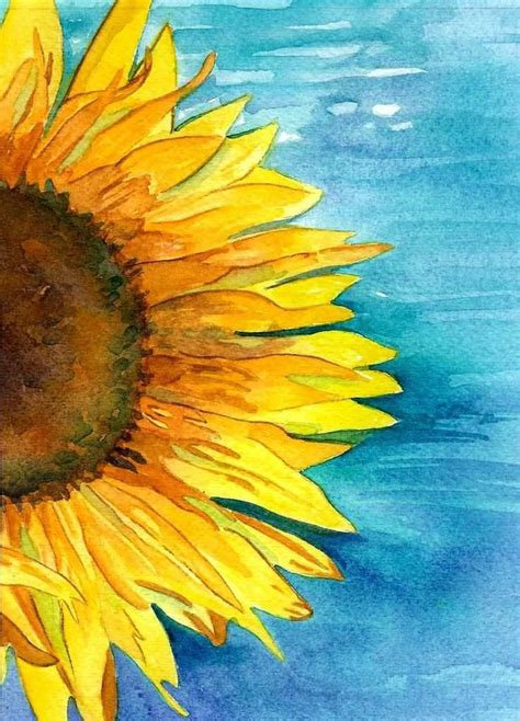 Flowers are definitely something i want to work on and this tutorial. Easy Water Painting Best Of Best 25 Watercolor Sunflower Ideas On Pinterest | Watercolor ...