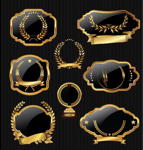 Vintage frames blank retro badges and labels collection 536680 Vector ...