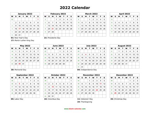 12 Month Calendar Template 2022 Customize And Print