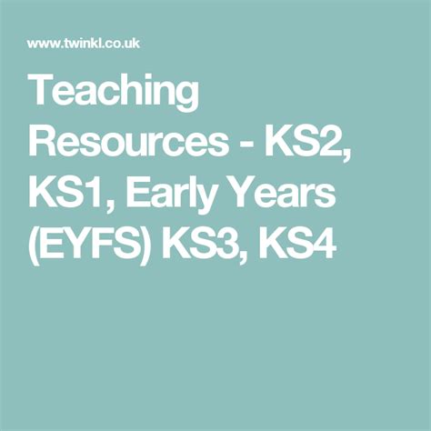 Teaching Resources Ks2 Ks1 Early Years Eyfs Ks3 Ks4 Teaching