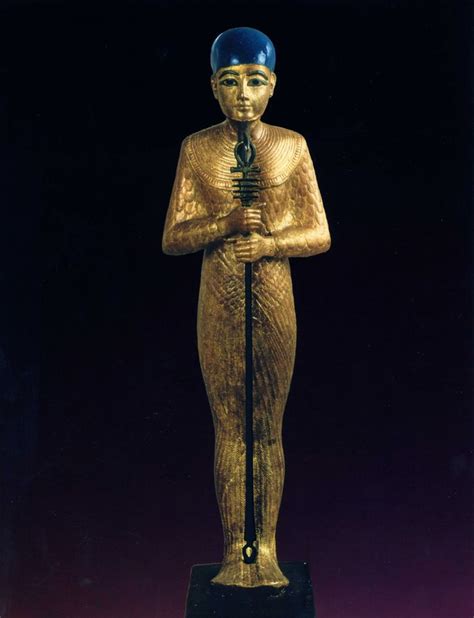 Golden Statue Of The God Ptah From The Burial Treasure Of Tutankhamun