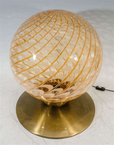 Mid Century Italian Blown Glass Globe Table Lamp Or Pendant At 1stdibs