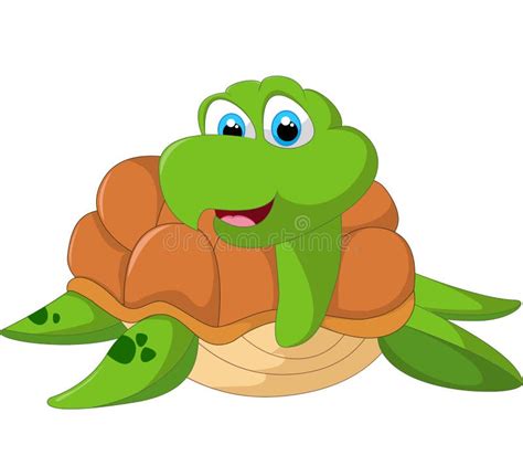 Happy Sea Turtle Cartoon Stock Illustration Illustration Of Amphibian