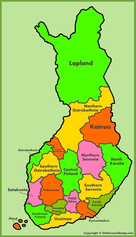 Administrative Map Of Finland Finland Finland Map Map