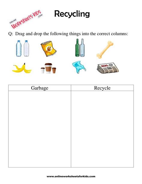 Reduce Reuse Recycle Worksheets For 1st Grade 3