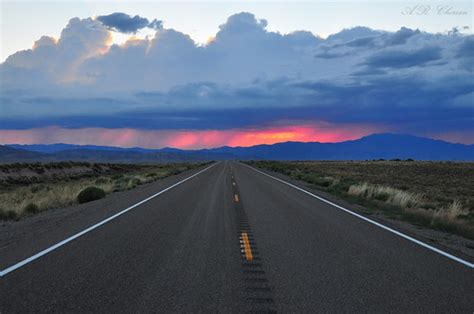 Loneliest Road Sunset On The Loneliest Road In America Us Flickr