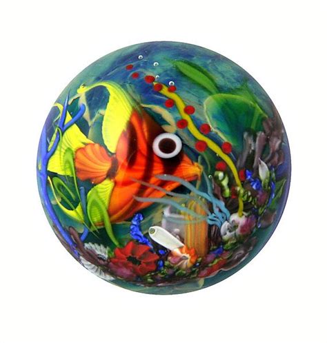 Coral Reef Paperweight Art Glass Paperweight Created By Mayauel Ward Glass Paperweight With A