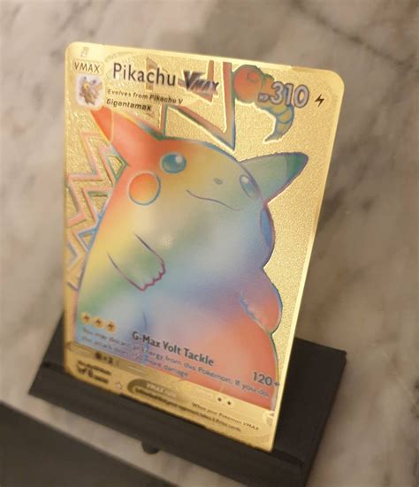 Gold Pikachu Vmax Rainbow Pokemon Card 188185 Hyper Rare V Etsy Uk
