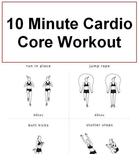 10 Minute Cardio Core Workout With Images Core Workout Cardio Workout