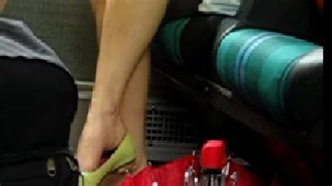 Candid Shoeplay Ballerina Shoes Flats On The Train Italian Shoeplay Store Foot Fetish Clips4sale