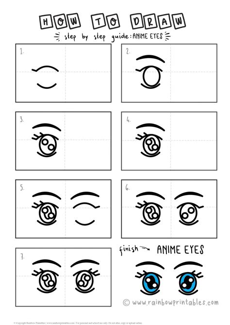 How To Draw Japanese Cartoon Anime Eyes Step By Step For Small Kids