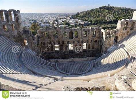 The Odeon Of Herodes Atticus On The South Slope Of The Acropolis In