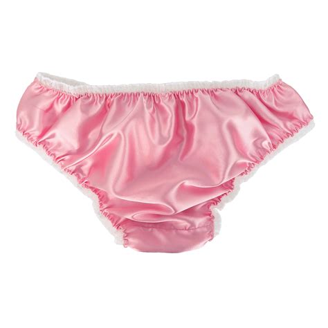 Satin Frilly Sissy Panties Bikini Knicker Underwear Briefs Uk Size 6 20 Ebay