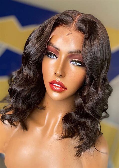 Short Bob Wig Loose Body Wave Lace Front Human Hair Wigs For Black Women