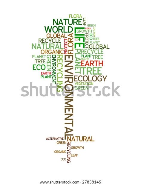 Ecology Environmental Poster Made Words Shape Stock Vector Royalty