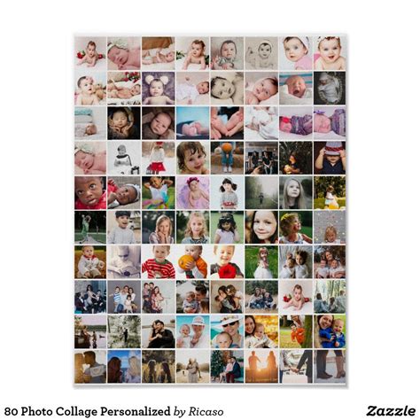 80 Photo Collage Personalized Poster Zazzle