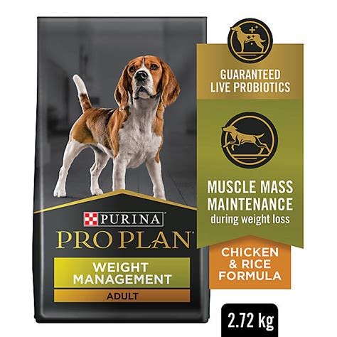 Feed to overweight or less active dogs optimal protein level helps dogs lose fatnot muscle Purina® Pro Plan® Focus Weight Management Adult Dog Food ...