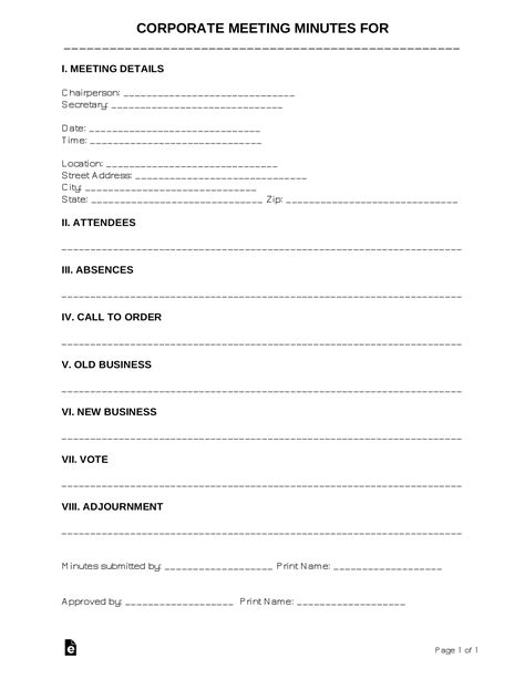 Llc Meeting Minutes Template Pdf