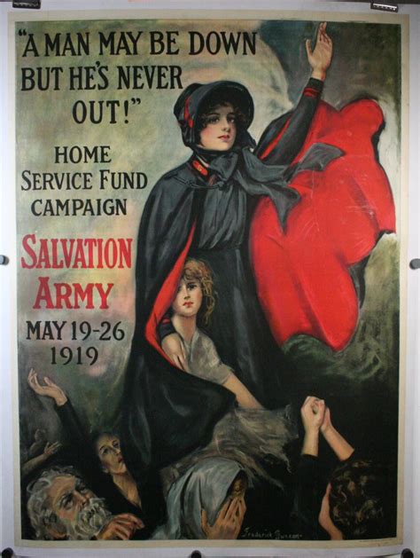 Salvation Army Original Frederick Duncan Wwi Poster Original Vintage