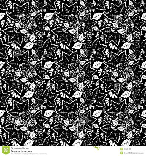 Seamless Monochrome Floral Pattern 3 Stock Vector Illustration Of