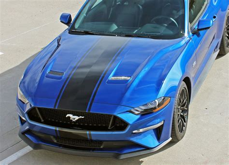 2018 2021 Ford Mustang Racing Stripes Hood Decals Hyper Rally