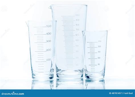 Set Of Conical Beaker For Measurements Of Different Capacity Stock