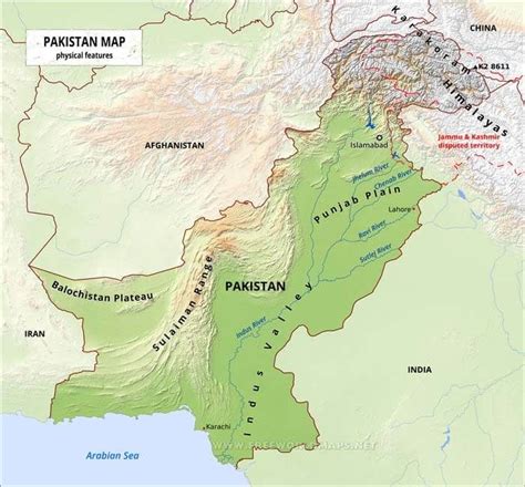 Pakistan Physical Map World Geography Map Pakistan Map Topography Map